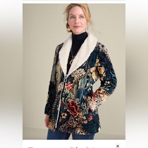 Soft Surroundings Innsbrook velvet  Floral Jacket